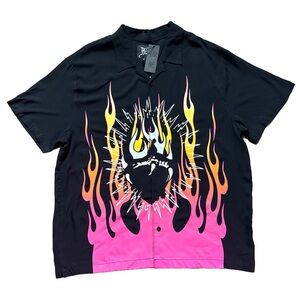 Ed hardy FIRE HEART CAMP SHIRT size XL